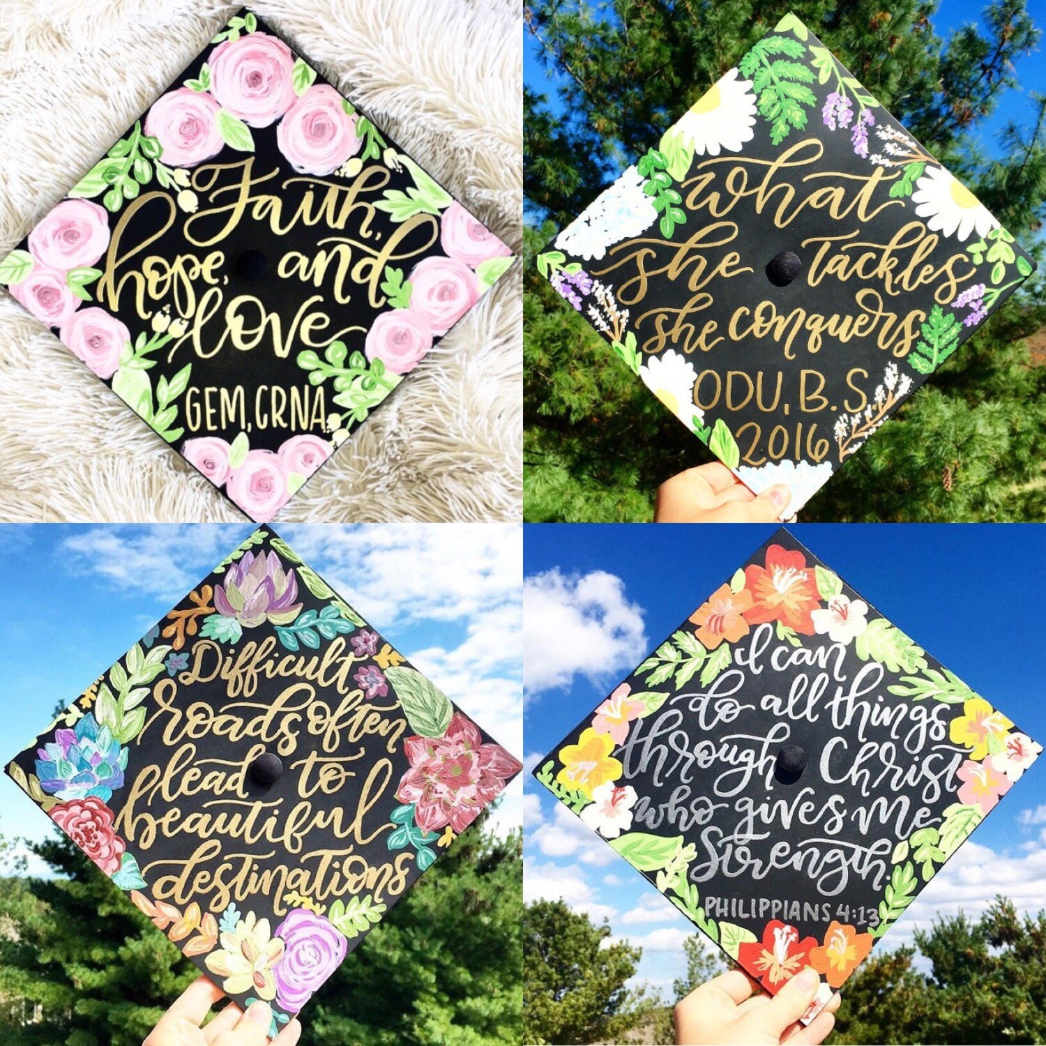 Custom Graduation Cap Design by AllisonsLettering on Etsy