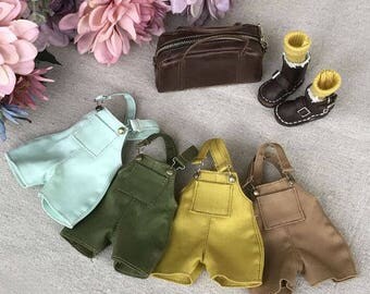 Denim Overall Shorts for Blythe Azone Licca Momoko or Similar Doll