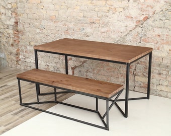 Solid Industrial Dining Table
