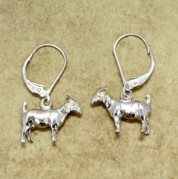 Goat Jewelry Goat Earrings Sterling Silver Small Boer Goat