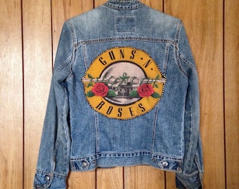 Vintage GnR Hand Studded Denim Levis Jacket