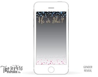 Gender Reveal Snapchat Filter - Gender Reveal Geofilter - Gender Reveal Snapchat Filter - He or She Snapchat Geofilter