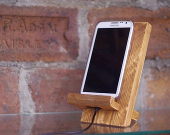 Gift for men, wooden dock station, iphone stand, phone docking station, birthday gift for husband from wife, brother graduation, father gift