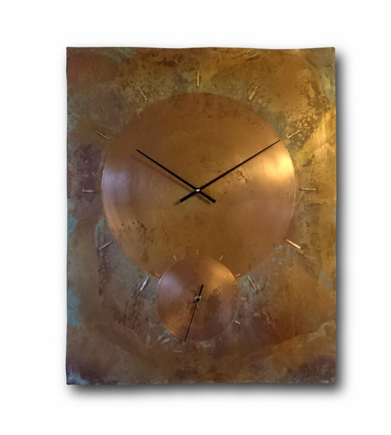 Large copper clock Wall clock Home decor Original clock