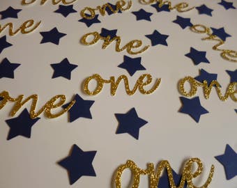 One star confetti, First Birthday decoration, 1st birthday party, Baby Party Decor, Little Prince Party, First Anniversary
