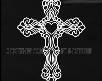 Cross Car Decal, Christian Decal, Christian Car Decal, Religious Decal, Vinyl Decal, Gift For Her, Gift For Him, Cross Decal, Cross Gift