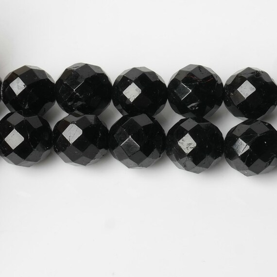 b474 black tourmaline genuine faceted 10mm black gemstone spacer b474 black tourmaline genuine faceted 10mm black gemstone spacer