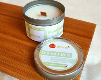 Candle natural "The Green" - green tea fragrance - fragrance - Vegan candle - Zen rapeseed wax