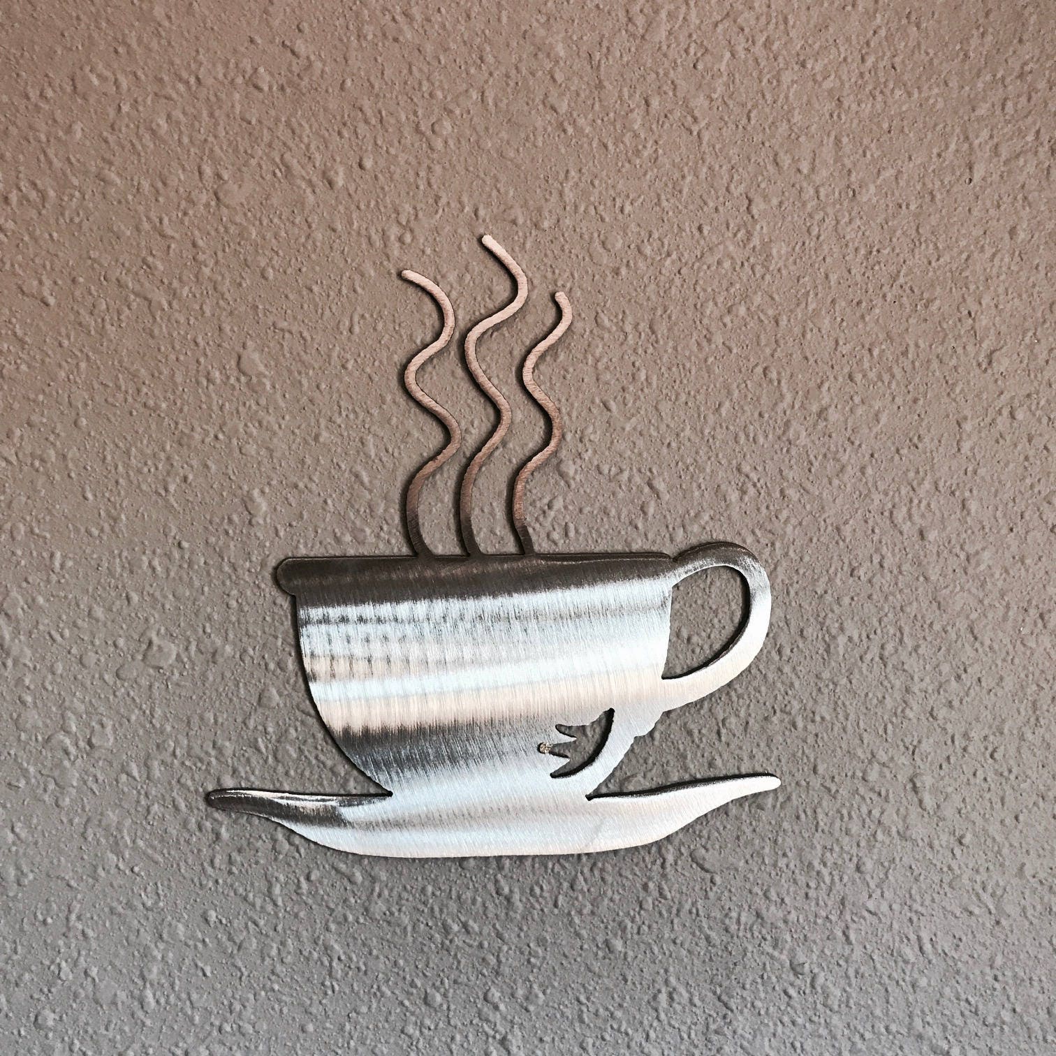 Coffee Cup Metal Wall Art Decoration Skilwerx 7x7 Plasma Cut