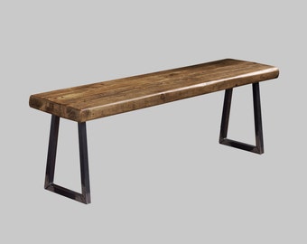 Industrial Reclaimed Timber Bench with Tri Base