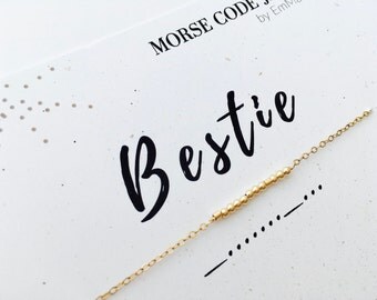 Bestie Morse Code Bracelet / Bestie Morse Code Necklace / Best Friend necklace / Best Friend Bracelet / Friendship Jewelry / Secret Message