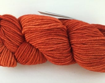 Malabrigo Rios Glazed Carrot Yarn, Rios Orange Yarn, Rios Worsted Weight Merino Wool Yarn Superwash Wool, Kettle Dyed Yarn Glazed Carrot 16