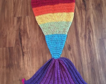 Mermaid blanket, crochet mermaid blanket, toddler mermaid blanket, child mermaid blanket, adult mermaid blanket, rainbow baby