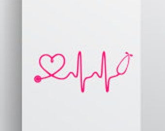 Nurse Life Svg; Nursing Is Life svg; Heartbeat Nurse; Heartbeat svg; Cricut file; Silhouette file; Cameo File