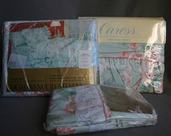 Stevens Fifth Avenue "Cottage Flowers" Twin Flat Sheet