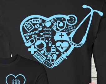 Nursing Student Nurse Collage RN LPN Monogrammed Personalized