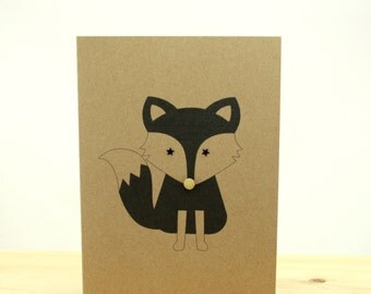 Monochrome Fox Card