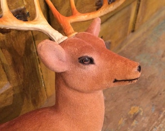 Extra Large Flocked Deer