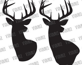 Deer SVG - Deer Head SVG - Reindeer SVG - Reindeer Head Svg - Reindeer Cut File - Deer Cut File - Deer Head Silhouette - Reindeer Cut File