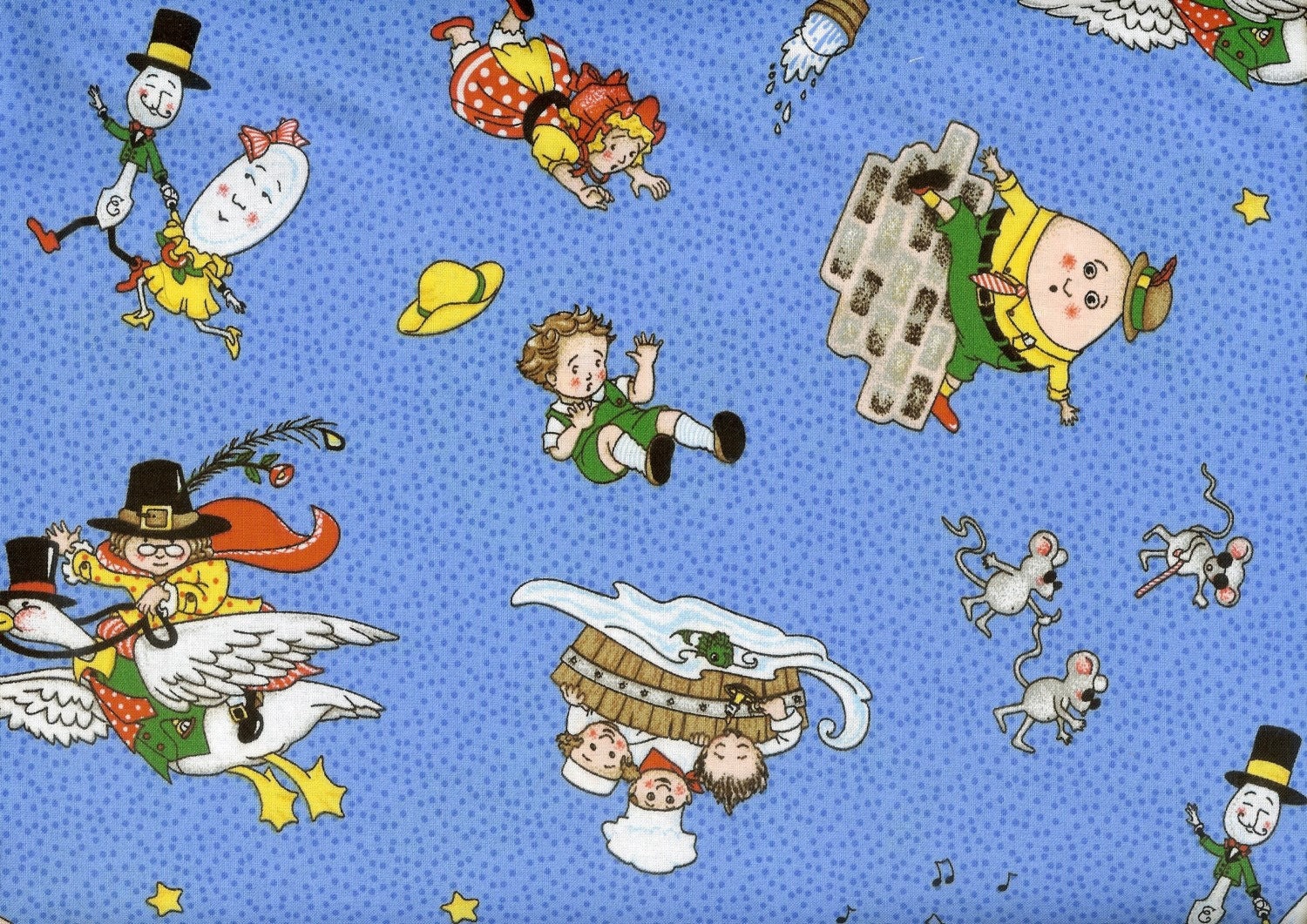 Mother Goose Nursery Rhyme Fabric By The Yard