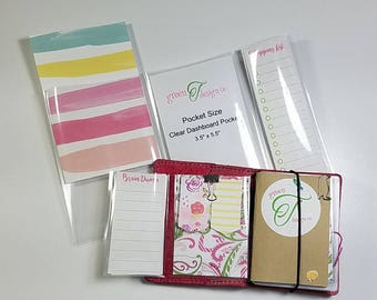 Clear Dashboard with Page Marker, Bookmark, Fits the following Travelers notebooks: Chic Sparrow, Foxy Fix, Dashboard, shopping list, midori