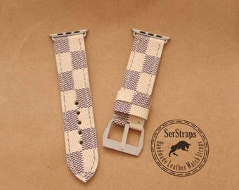 LV white straps, Lv Apple Watch Band, Apple straps, samsung watch straps
