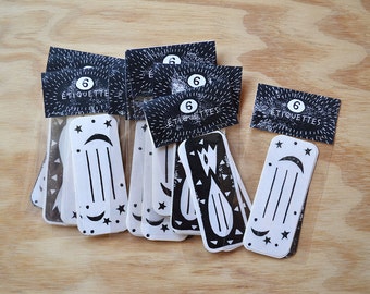 6 labels self-adhesive linocut