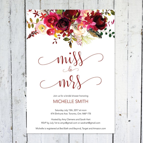 Miss To Mrs Bridal Shower Invitations 3