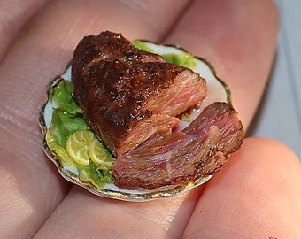 Dollhouse miniature food , realistic miniature food, Dollhouse Miniature meat , juicy meat,1:12 Scale, polymer clay food, Incredible Detail