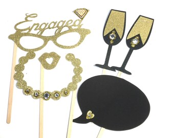 Photo Booth Props - Mini Engagement Photo Booth Props 6PC
