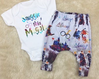 Harry Potter Baby Outfit - Harry Potter Clothes - Snuggle That Muggle - Harry Potter Clothes - Harry Potter Onesie - Harry Potter Trousers