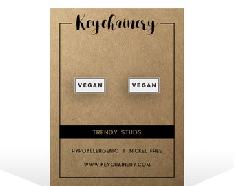 VEGAN Stud Earrings - Vegan Stud Earrings - Fruit Stud Earrings - Nickel-free Stud Earrings - VEGAN AF