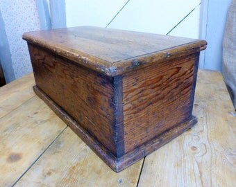 Small Antique Pine Box - Small Storage Box(Stock#6583)