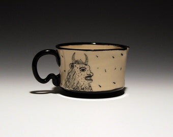 Monster Cup - Espresso Cup - Hand Painted - Creature- 4oz Cup