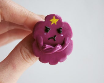 Angry LSP Adventure time pin Cartoon pin Lumpy Space Princess pin Lumpy Space Princess brooch Lump off Oh my Glob Christmas gift
