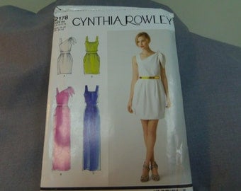 Womans Dress, Evening Gown, Cocktail Gown, Size 6, 8, 10, 12, 14 Uncut, Simplicity #2178 Cynthia Rowley