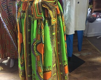 Beautiful African Maxi Skirt, AFRICAN Traditional Wax Print Adjustable Strap Maxi Skirt | Dress