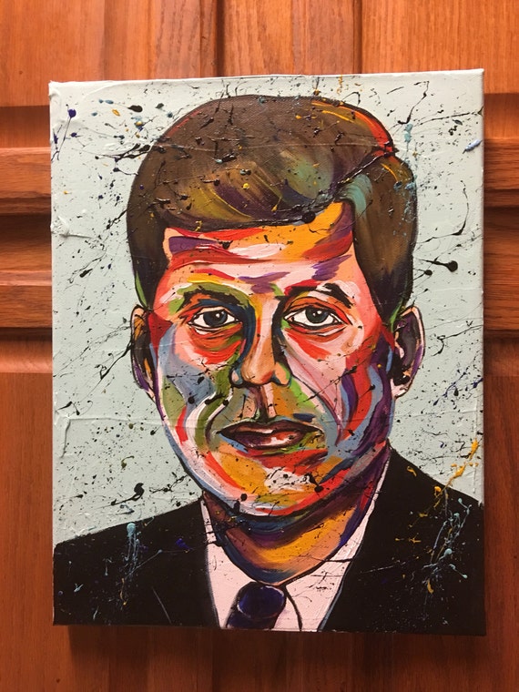 Items similar to JFK original painting of President John F Kennedy 35th