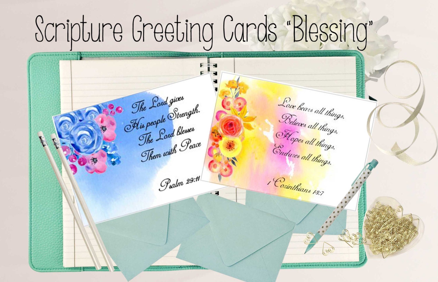 Printable Blessing Scripture Greeting Cards.