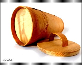 Container, kitchen utensils, products from birch bark, handmade, wooden utensils jar of birch bark birch products kitchen loft country-style
