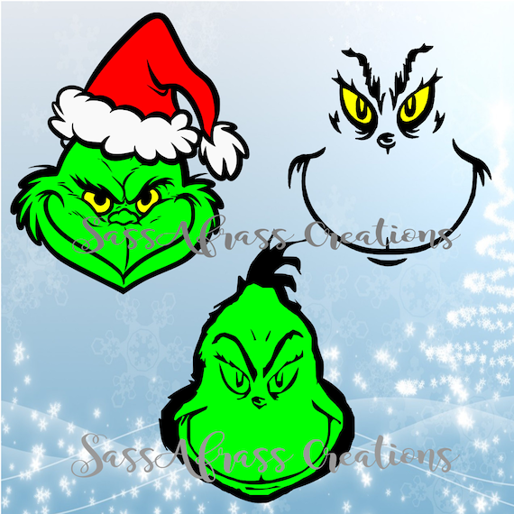 Download Grinch SVG/DXF/JPG Grinch Face Svg/Dxf/Jpg by SassAfrassCreations1