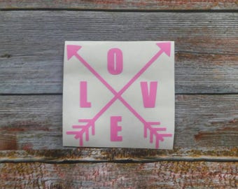 Love Yeti Decal, Arrow Yeti Decal, Yeti Decal for Women, Car Decals for Women, Love Car Decal, Women's Laptop Decal, Gift for Girlfriend