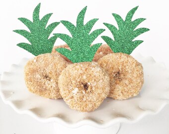 Pineapple Donut Toppers / Pineapple Cupcakes / Pineapple Party Decor / Cupcake Toppers / Bachelorette Party / Bridal Shower / Bridal Brunch