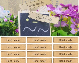 32 Adhesive Kraft Hand Made Label Sticker -Craft DIY