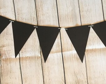 Black Banner, Black Bunting, Black Flags, Party Decor