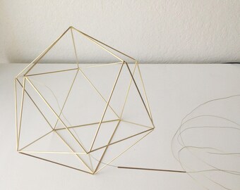 DIY Pattern Only: Geometric Icosahedron Himmeli - Coffee Table Decor - Minimalist Orb Brass Sphere - Airplant Mobile - Wedding Centerpiece