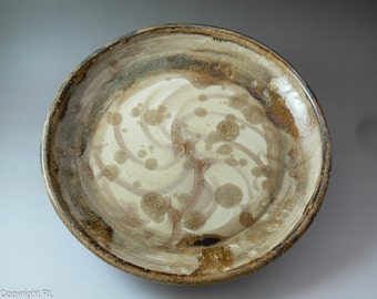 Whirlpool of happiness, Ceramic plate, Handmade plate, Wheel thrown plate, Serving plate, Tableware, Women's gift ideas, Home decor, Natural