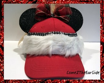 Christmas Mickey Ears Hat Christmas Minnie Ears Hat Mickey Ears Cap Minnie Ears Cap Boy Girl Mouse Ears Baseball Cap Hat Disney Ear Hat