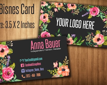 Business Cards , Fashion Consultant Card, Home Office Approved Fonts and Colors, 1-3 business days , White Flowers, size card