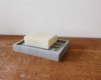 Handmade Concrete Soap Dish // Cement Soap Tray